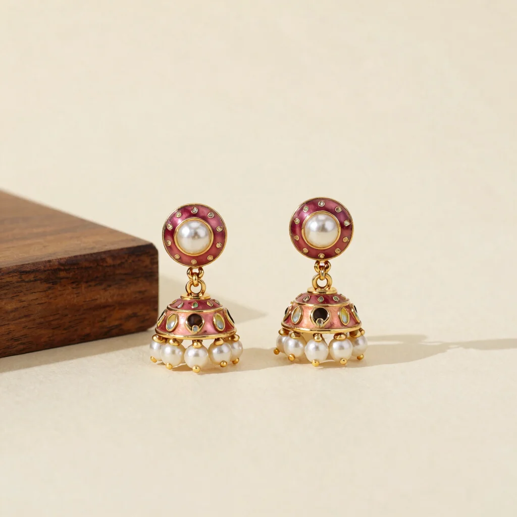 Rosewood Jhumka Earrings